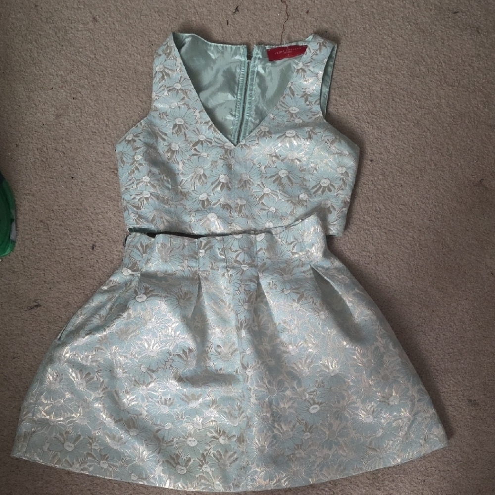 AKIRA Light Blue Floral Formal Dress